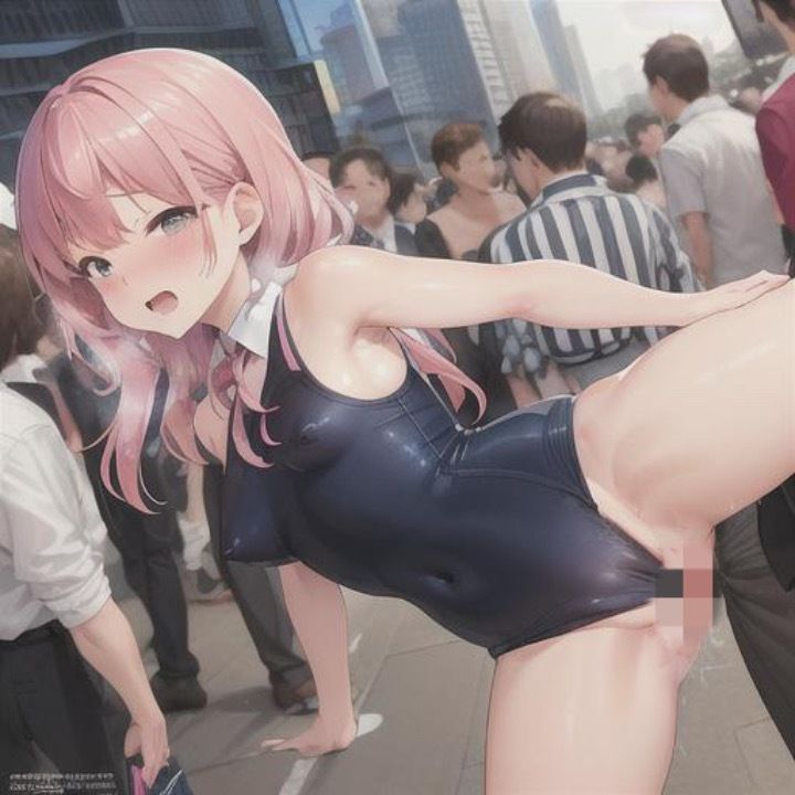 魅惑のスク水露出  ピンク髪ちゃん編 - サンプル画像 2