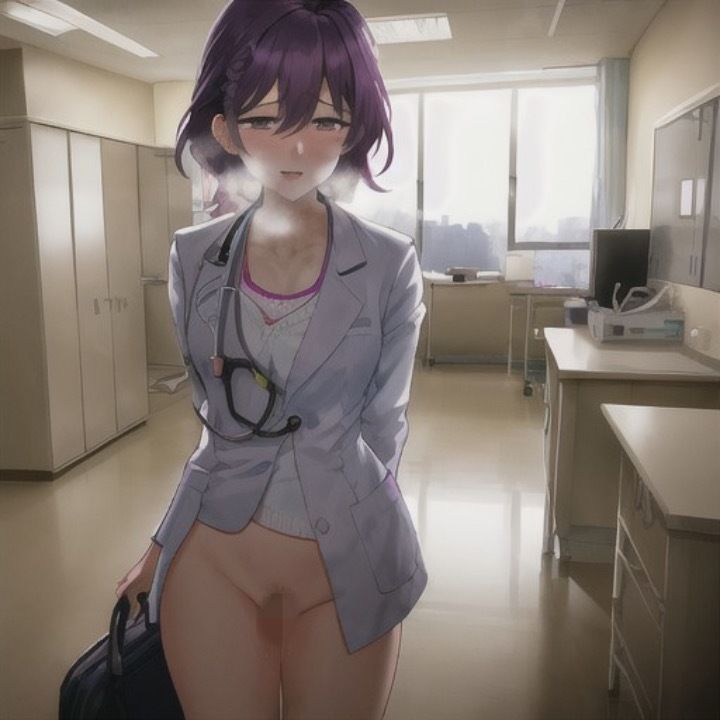 えっちな女医さんがいる病院  紫髪ちゃん編 - サンプル画像 3