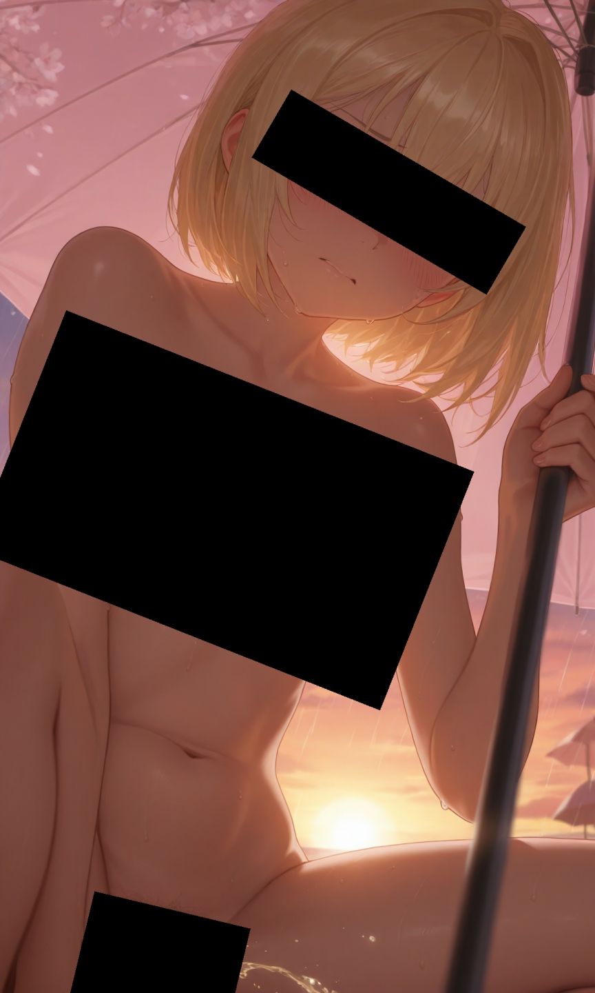金髪貧乳美少女のえっちな写真集vol.12〜春の雨の夕方の海編〜 - サンプル画像 2