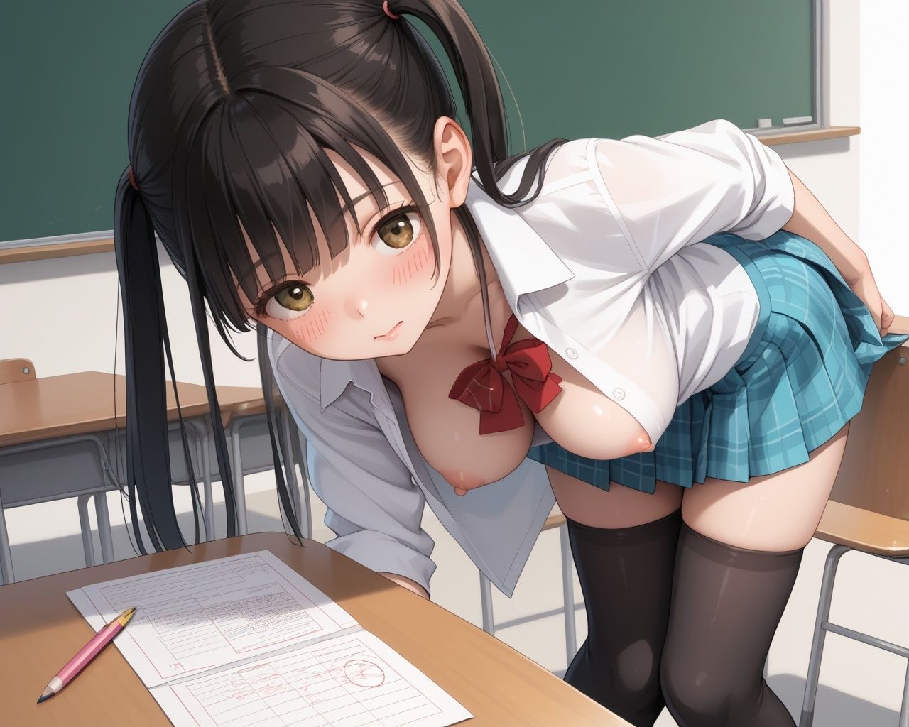 ロリ巨乳女子校生は膨らんだパイの性指導を受けたい - サンプル画像 3