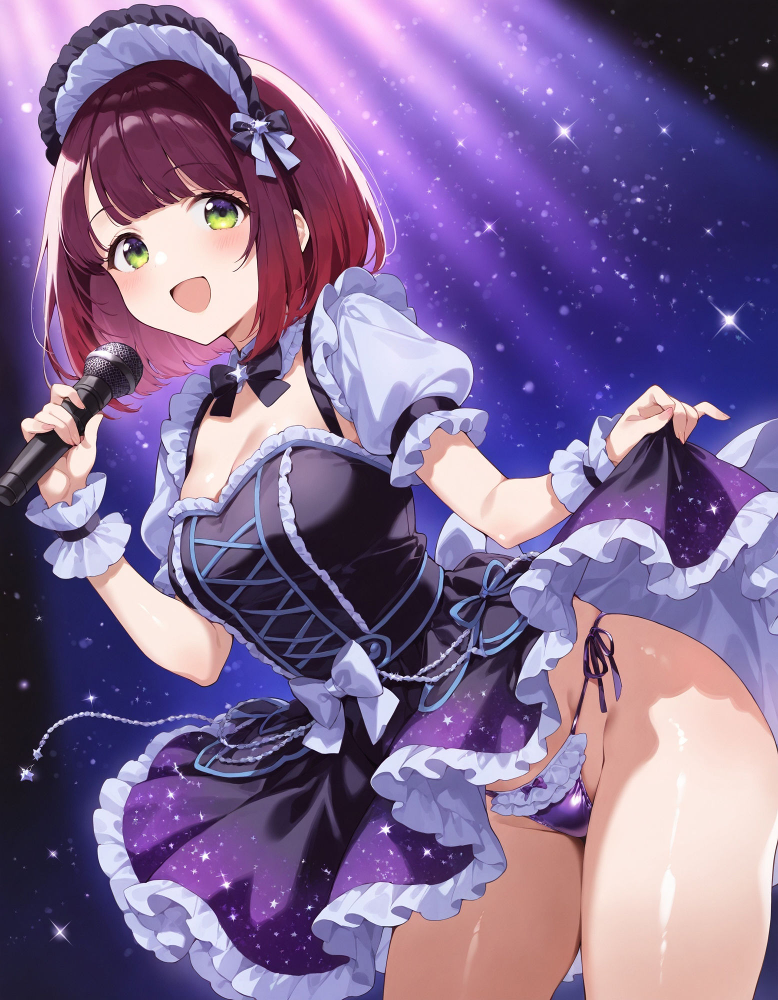 アイドルの前かがみパンチラ - サンプル画像 4
