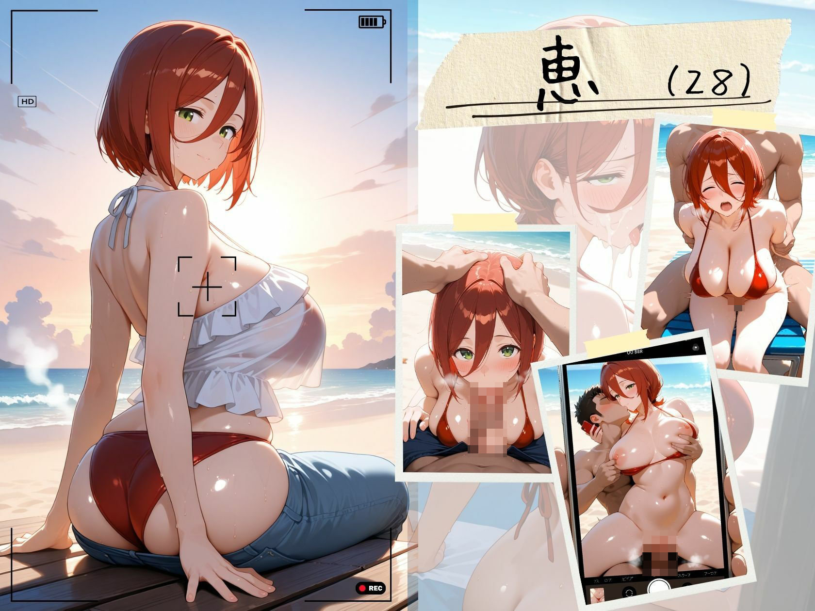 4人の爆乳人妻とどエロい水着で汗だくSEX - サンプル画像 3