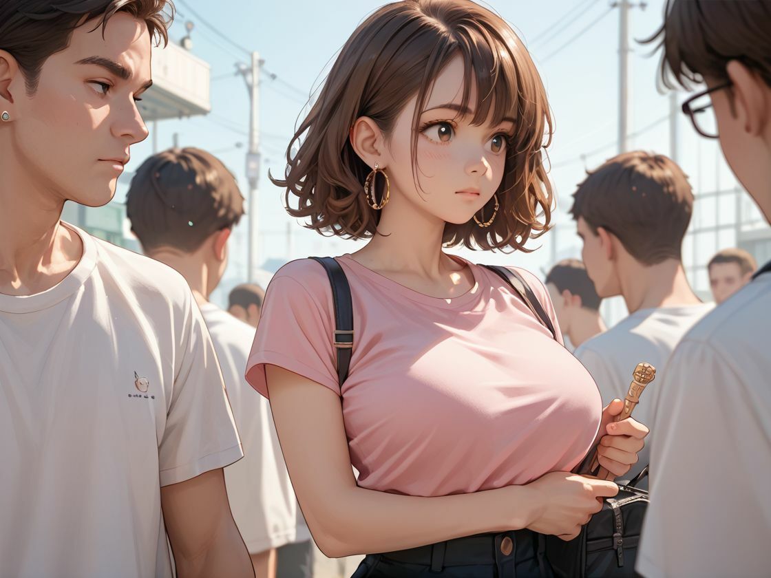 彼氏がいるのに電車で見せつけオナニー:淫乱女子校生 - サンプル画像 4