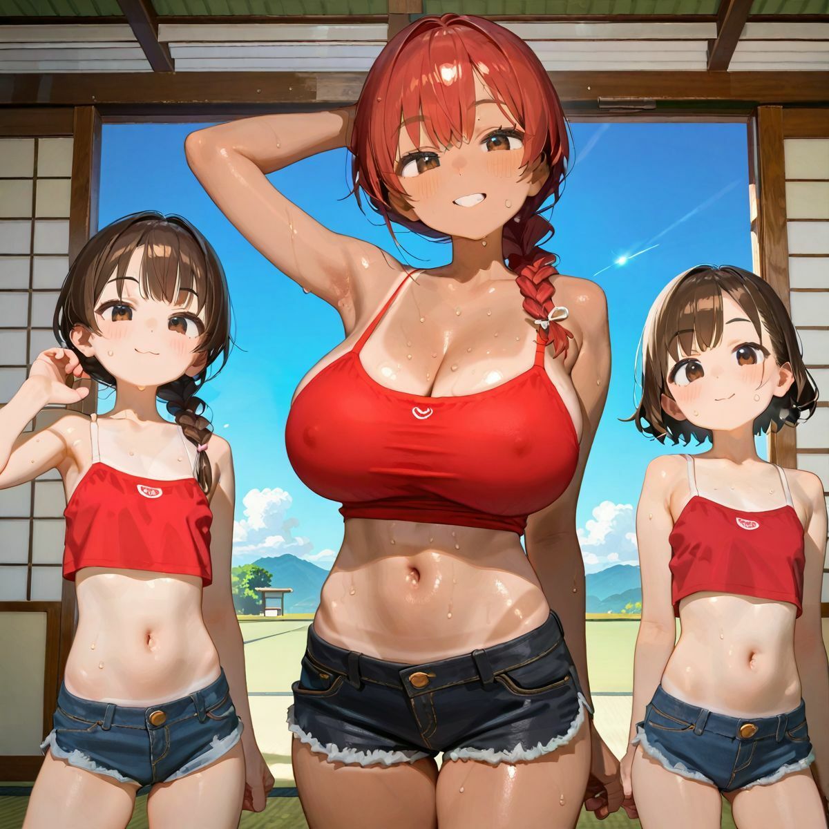 爆乳ギャルと田舎で子作りハーレム生活02 - サンプル画像 4