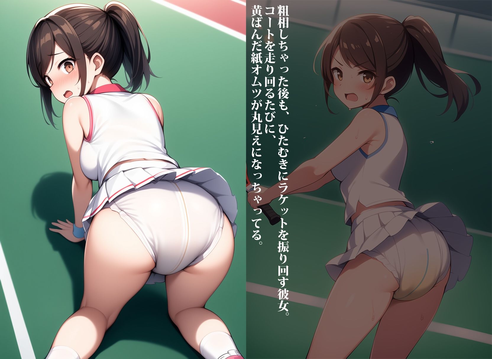 部活中はトイレ禁止！理不尽校則でお漏らししちゃう運動部の汗だく女子達 - サンプル画像 7
