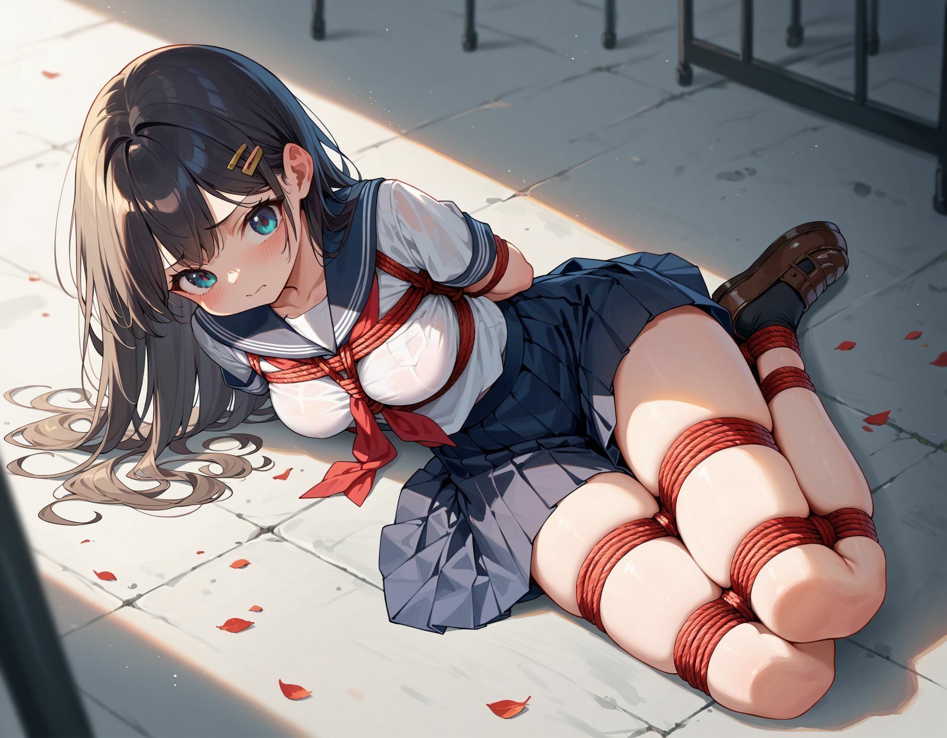制服少女〜黒髪少女の緊縛プレイ！！ - サンプル画像 8