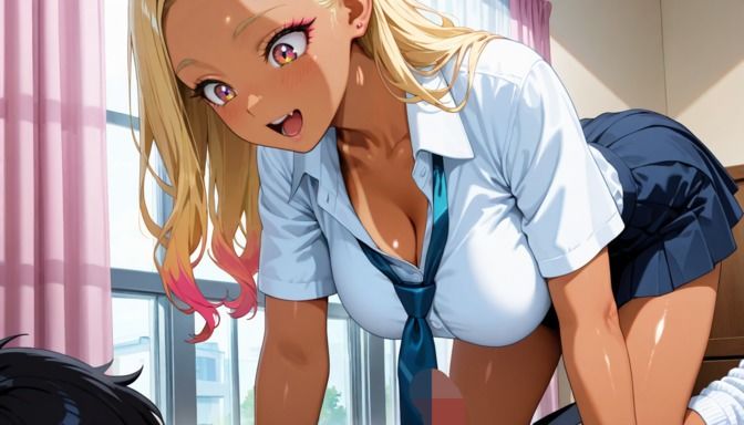 淫乱ギャル無双！オナホ男子を無差別逆レ●プ！ - サンプル画像 1