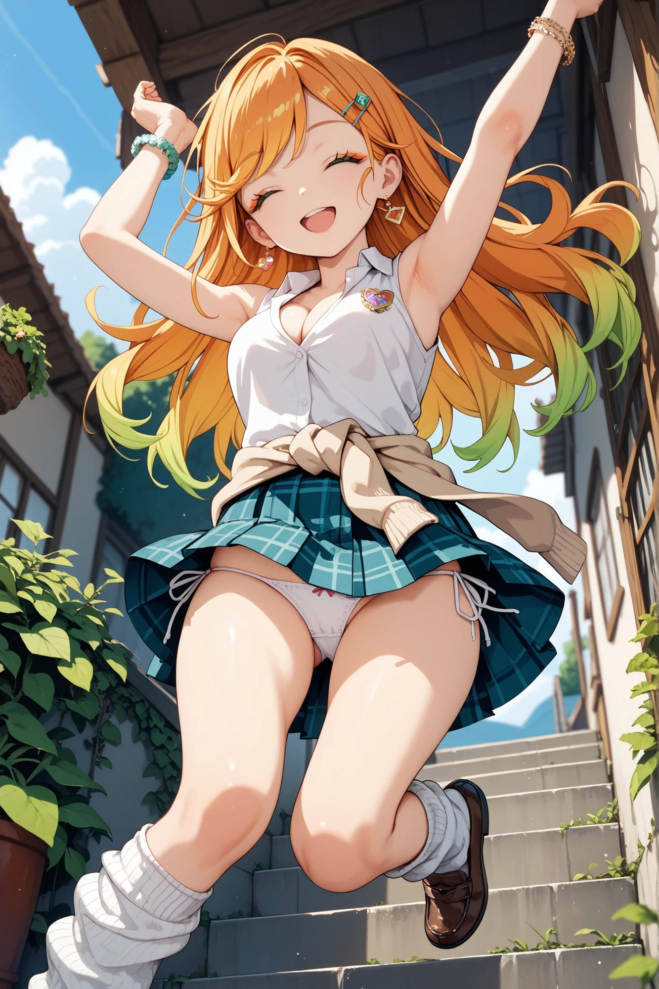 オレンジ髪ちゃんとえっちなえちえち - サンプル画像 1
