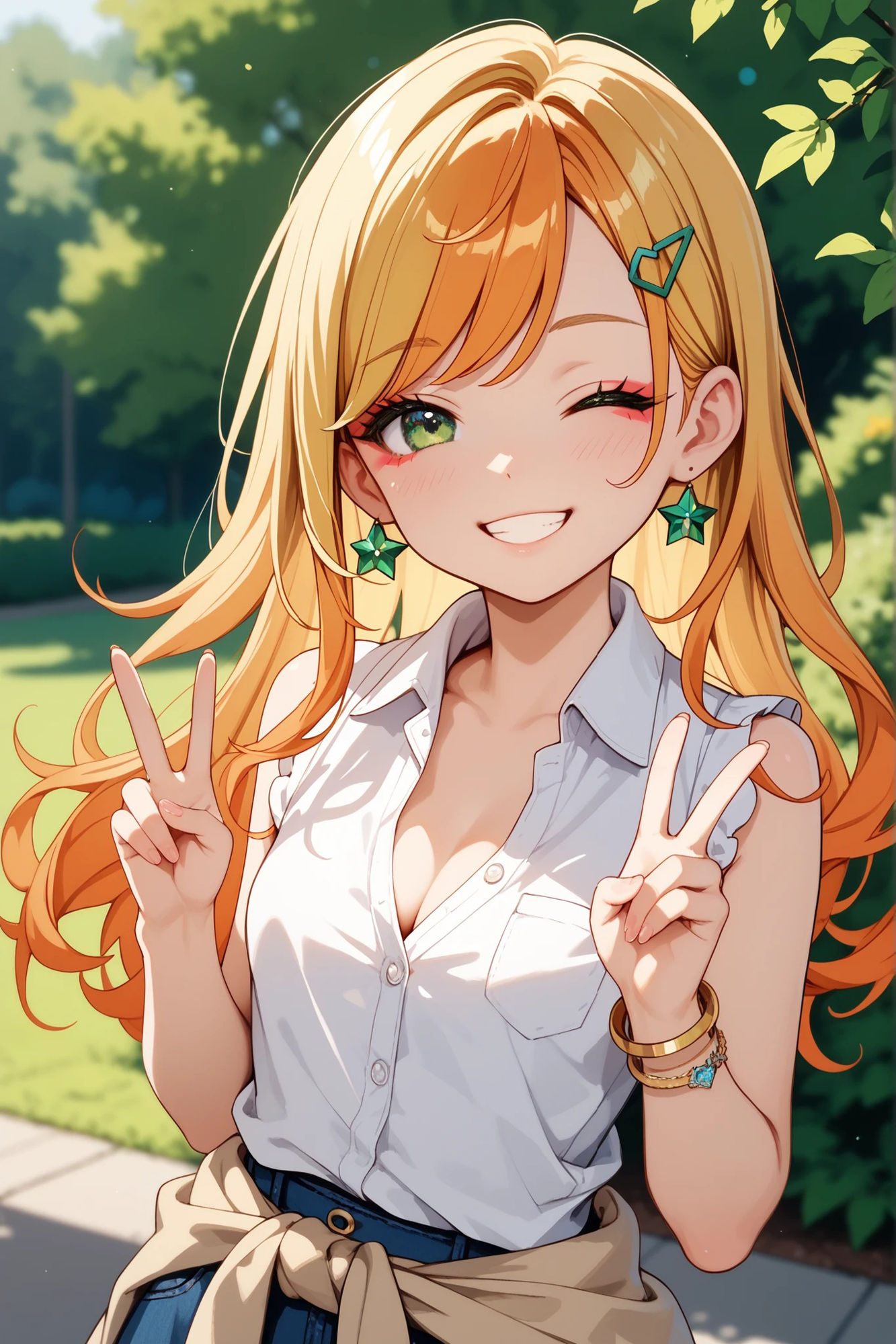 オレンジ髪ちゃんとえっちなえちえち - サンプル画像 5