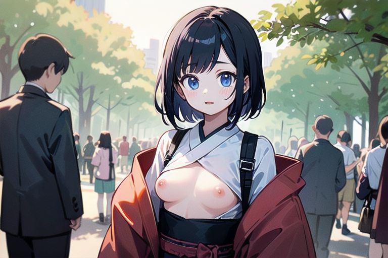 最新のトレンドはおっぱいまるだし？！和風ファッションな女の子達！4 - サンプル画像 1