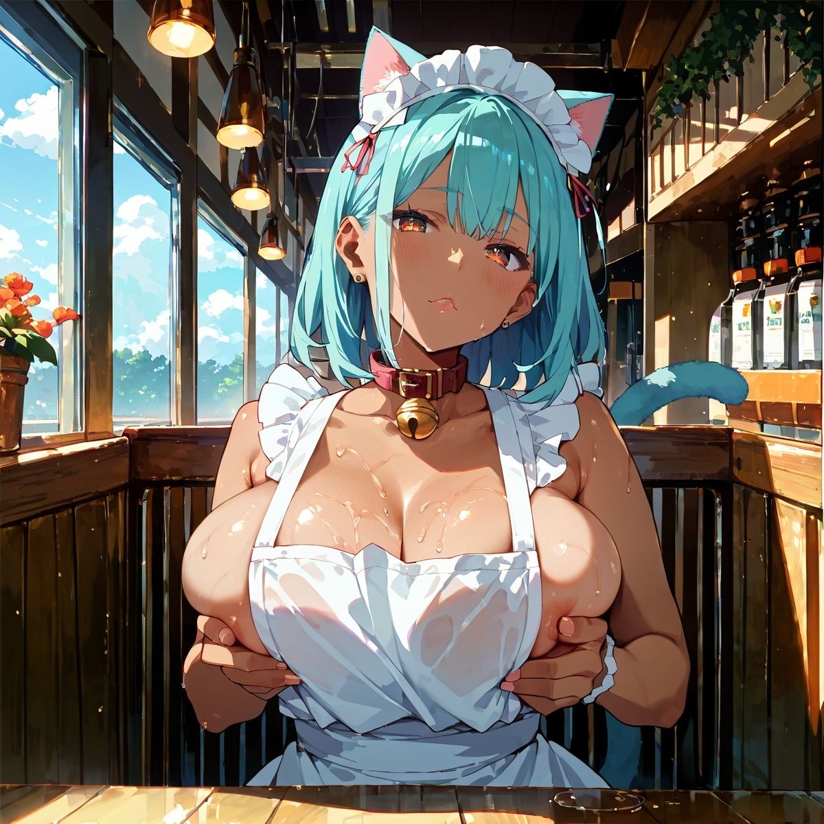 巨乳黒ギャル猫耳メイドH！Vol.4 - サンプル画像 6