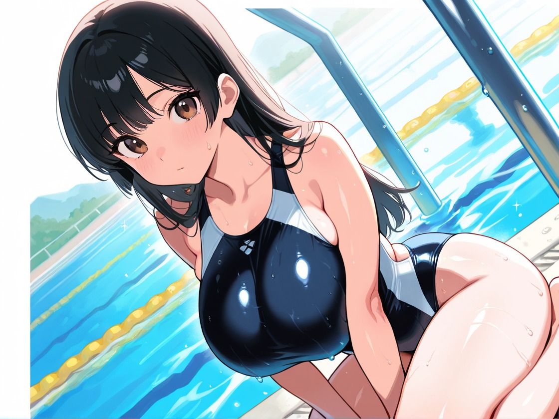 水泳部女子拘束快楽堕ち 巨乳Xスク水X黒髪 - サンプル画像 1