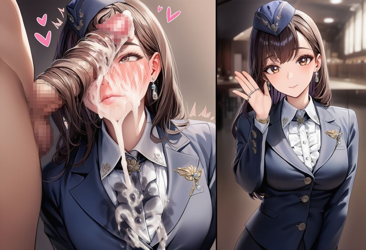 【完全着衣】美人受付嬢 制服と髪にぶっかけ - サンプル画像 5