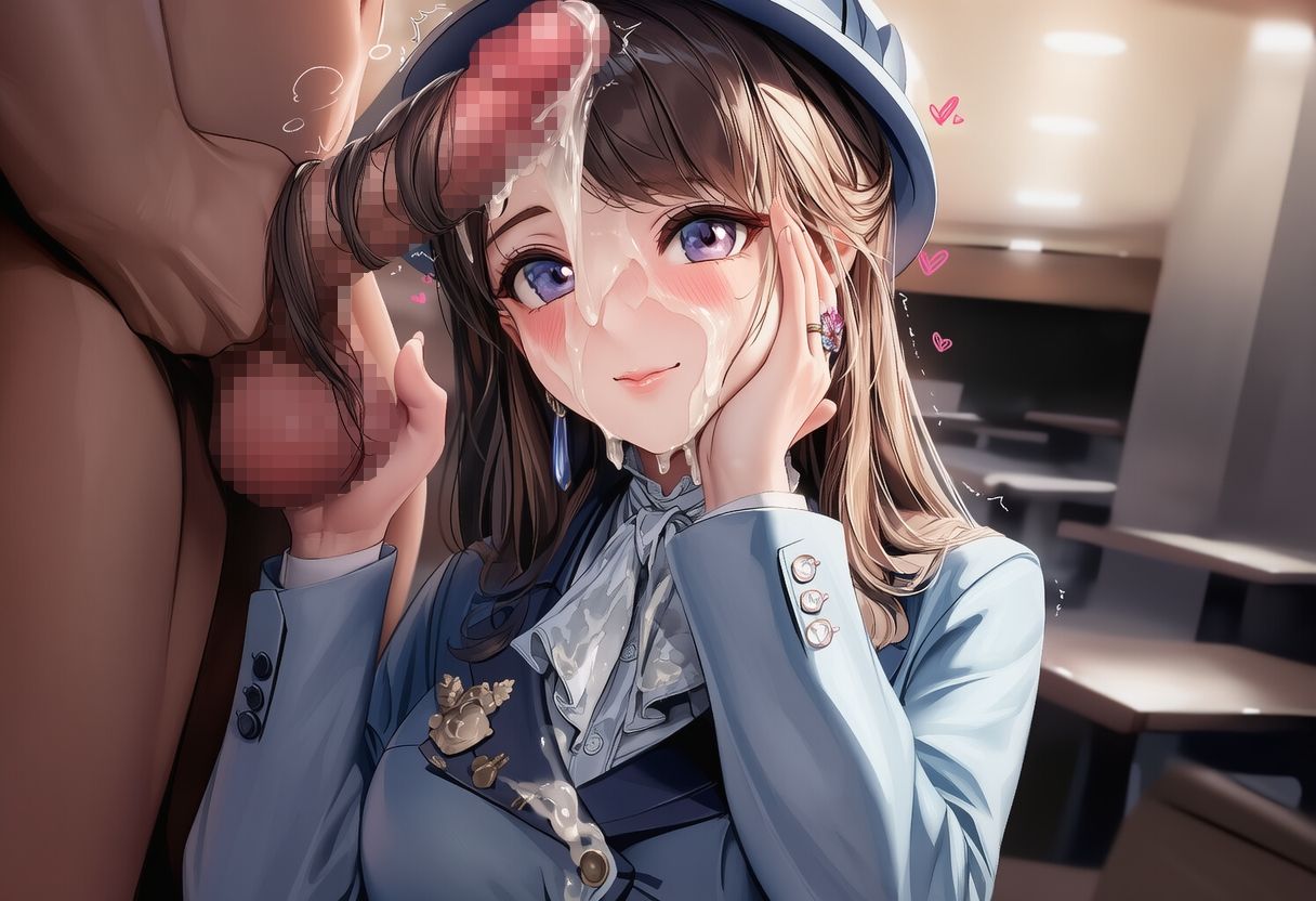 【完全着衣】美人受付嬢 制服と髪にぶっかけ - サンプル画像 6