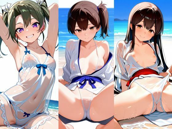 【艦○れ】空母〇娘エロ動画  加賀  赤城  瑞鶴  蒼龍  海辺でトップレス