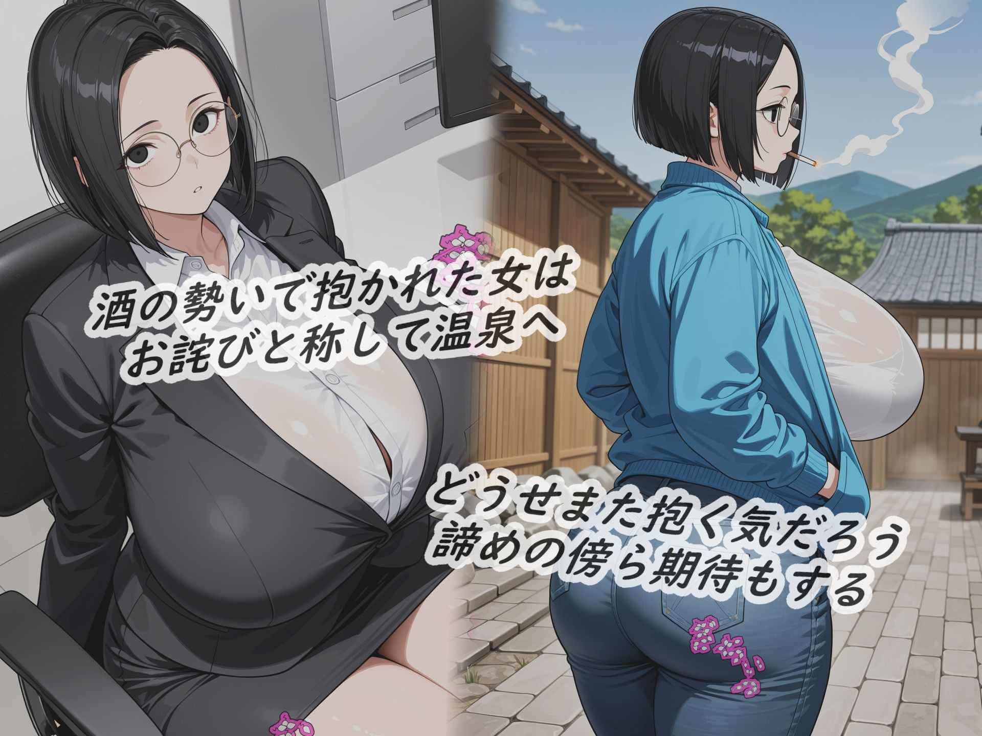 イラストノベル『熟女OLの未婚受精・酒に堕ちた柔穴』 - サンプル画像 1