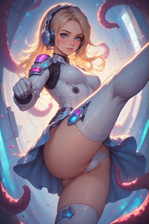 女性宇宙パイロット触手遭遇撃退パンチラ画像集 - サンプル画像 5