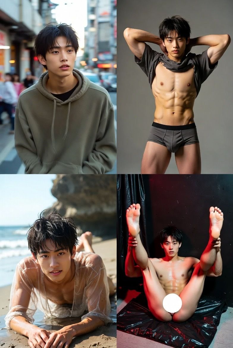 AI男子写真集イケメン100人スカウトして脱がした件 - サンプル画像 4