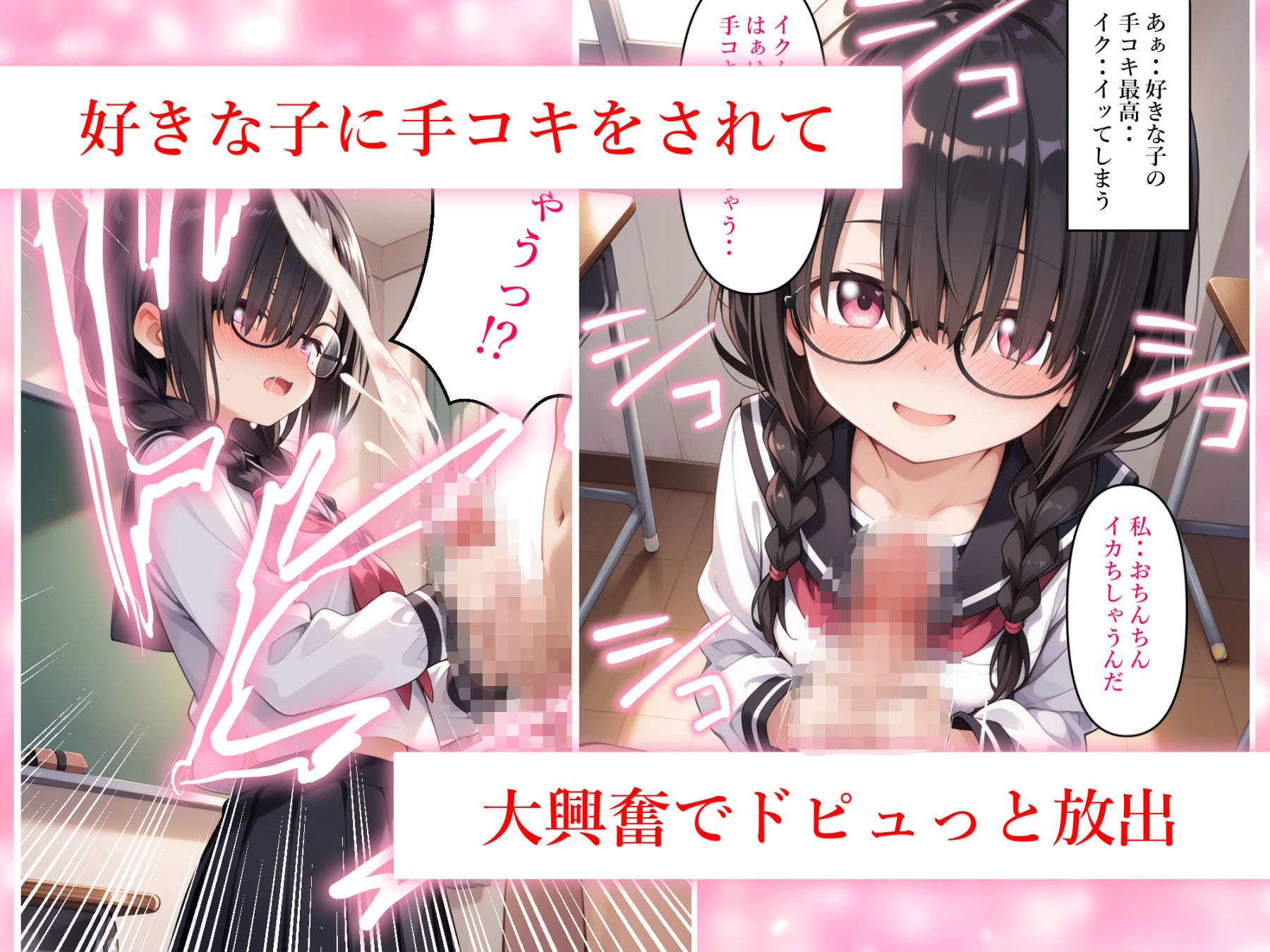 地味で目立たないクラスメイトの黒髪おさげの眼鏡っ子の事が大好きなのでセフレになってほしいと言ってみた - サンプル画像 3