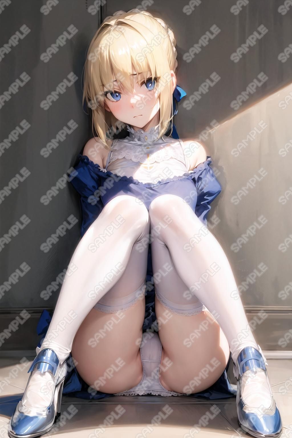 キャラフェチ  騎士王  体育座りパンチラ編2 - サンプル画像 1
