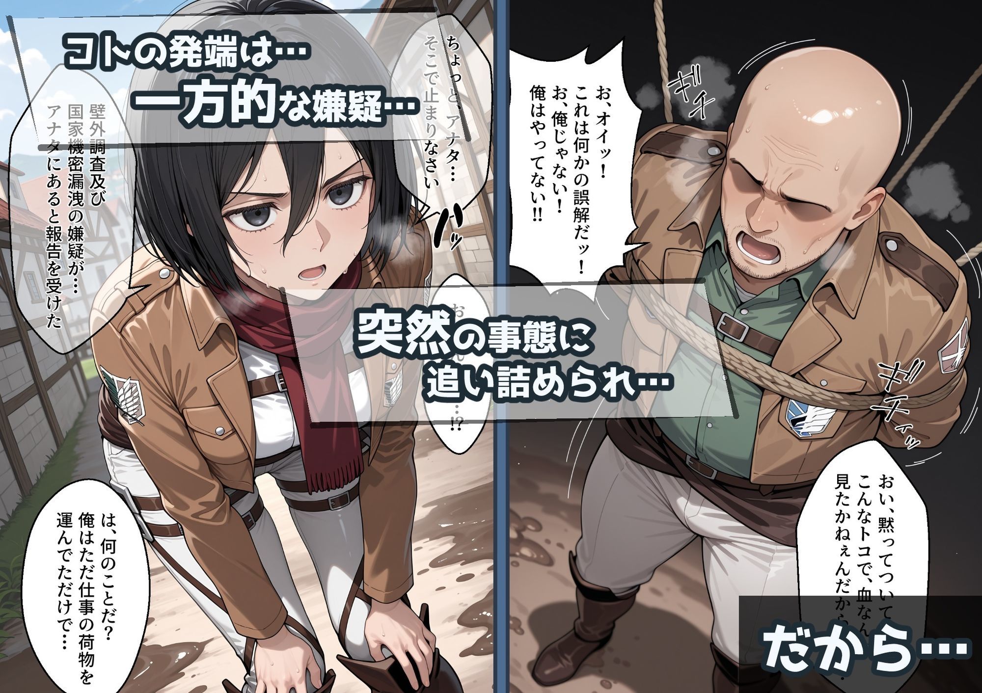 冴えないおじをザマァwしたら 拉致られてメス奴●にされました【進撃〇巨人 ミカサ・アッカーマン編】 - サンプル画像 2
