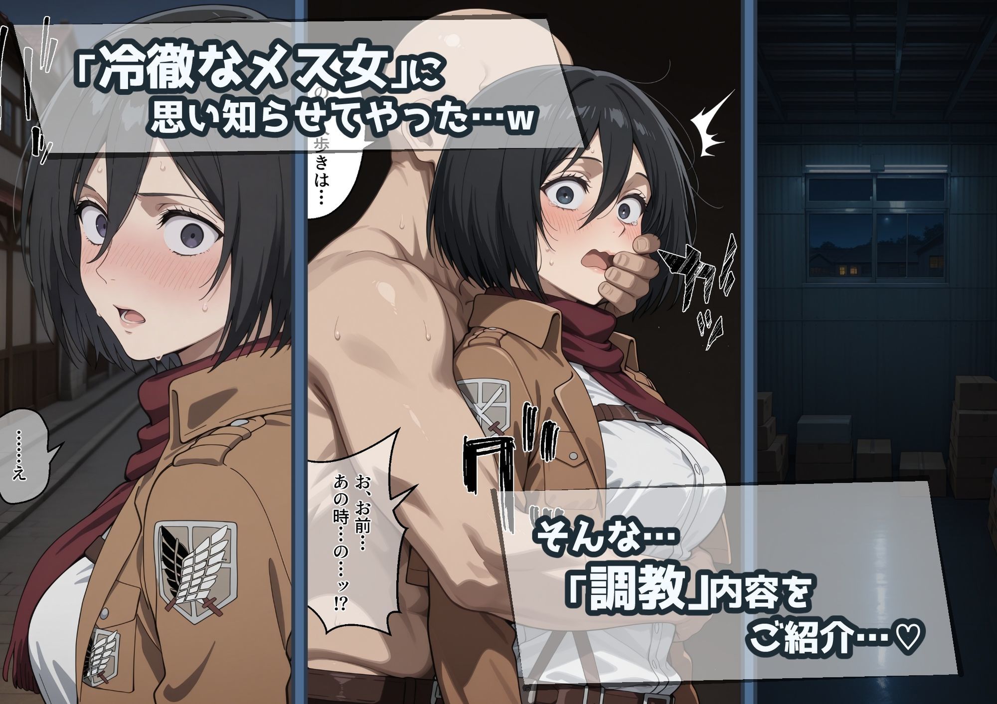 冴えないおじをザマァwしたら 拉致られてメス奴●にされました【進撃〇巨人 ミカサ・アッカーマン編】 - サンプル画像 3