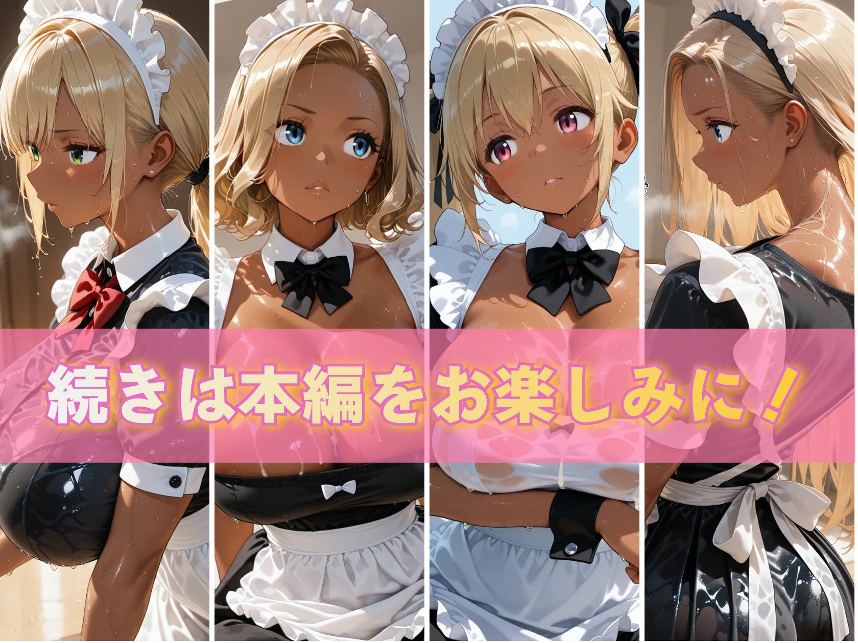 金髪黒ギャルエロメイドご奉仕パーティ - サンプル画像 10
