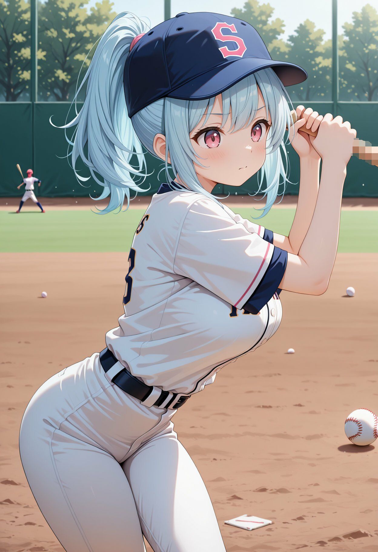 野球部に女子部員が入って来たので活気が出た - サンプル画像 1
