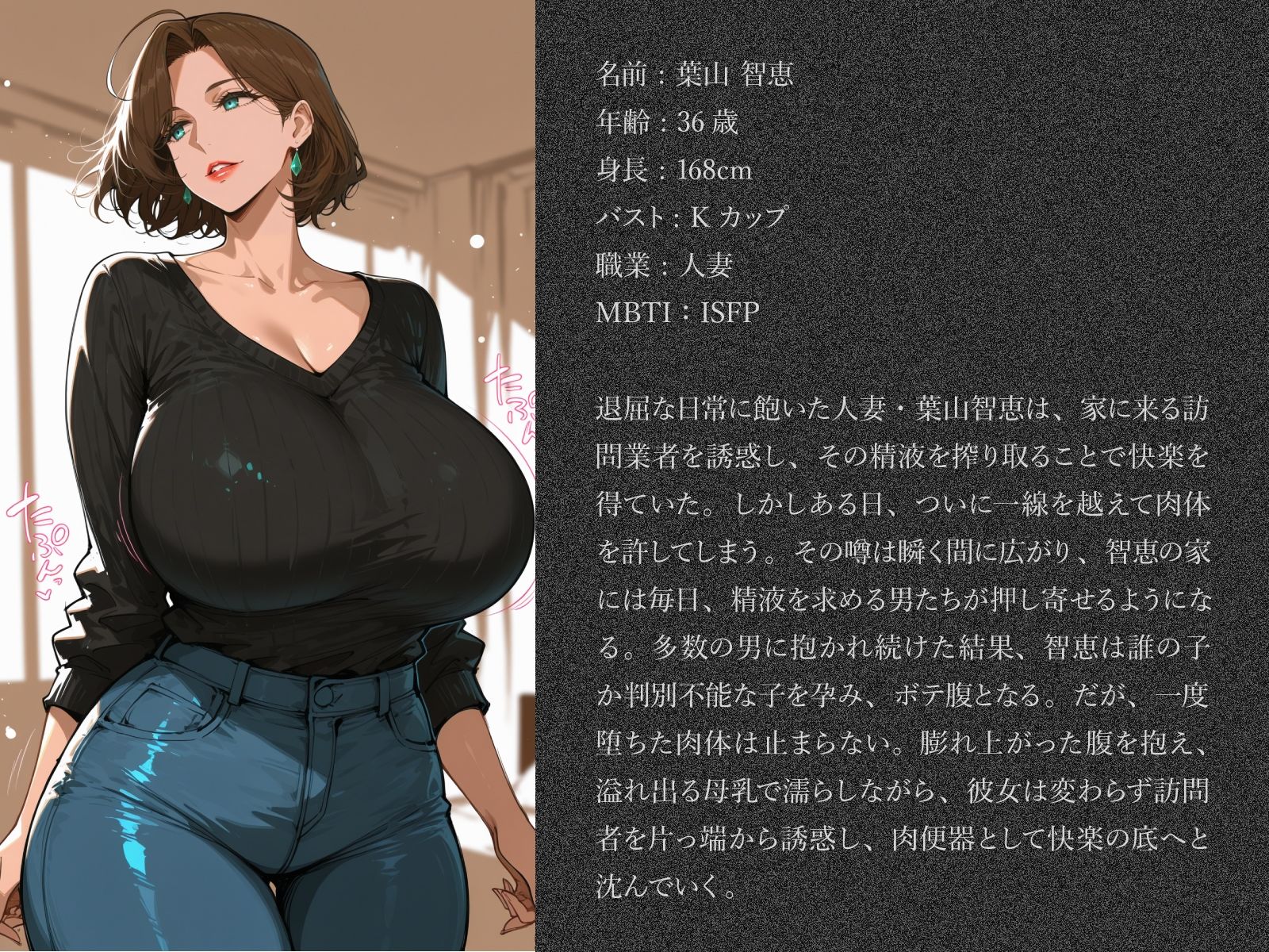 訪問者を誘惑する昼下がりの団地妻ボテ腹母乳肉便器堕ち - サンプル画像 10