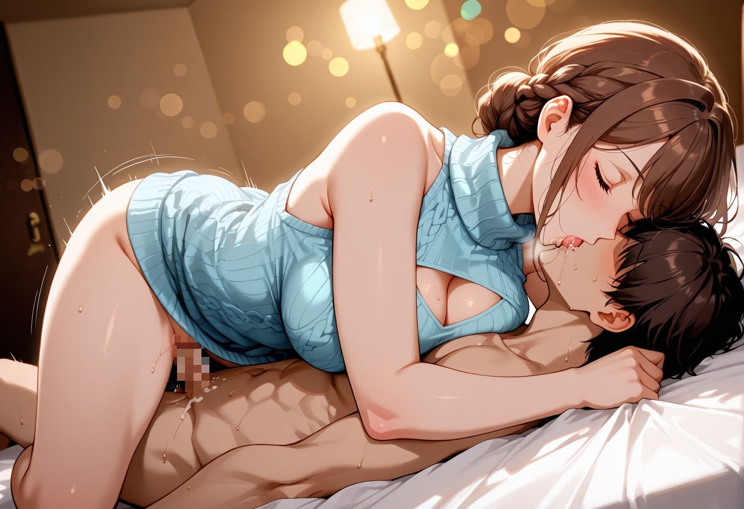 出張先ホテルの手違いで陰キャで女性慣れしていない部下と... まさかの相部屋 - サンプル画像 4