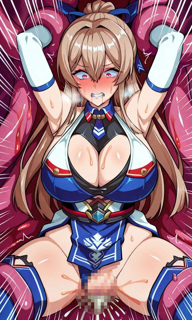 「くっ…もうやめて…」大人気Vtuber女騎士フ◯ンが触手やオークに敗北してぐちゃぐちゃに犯●れるCG集 - サンプル画像 6