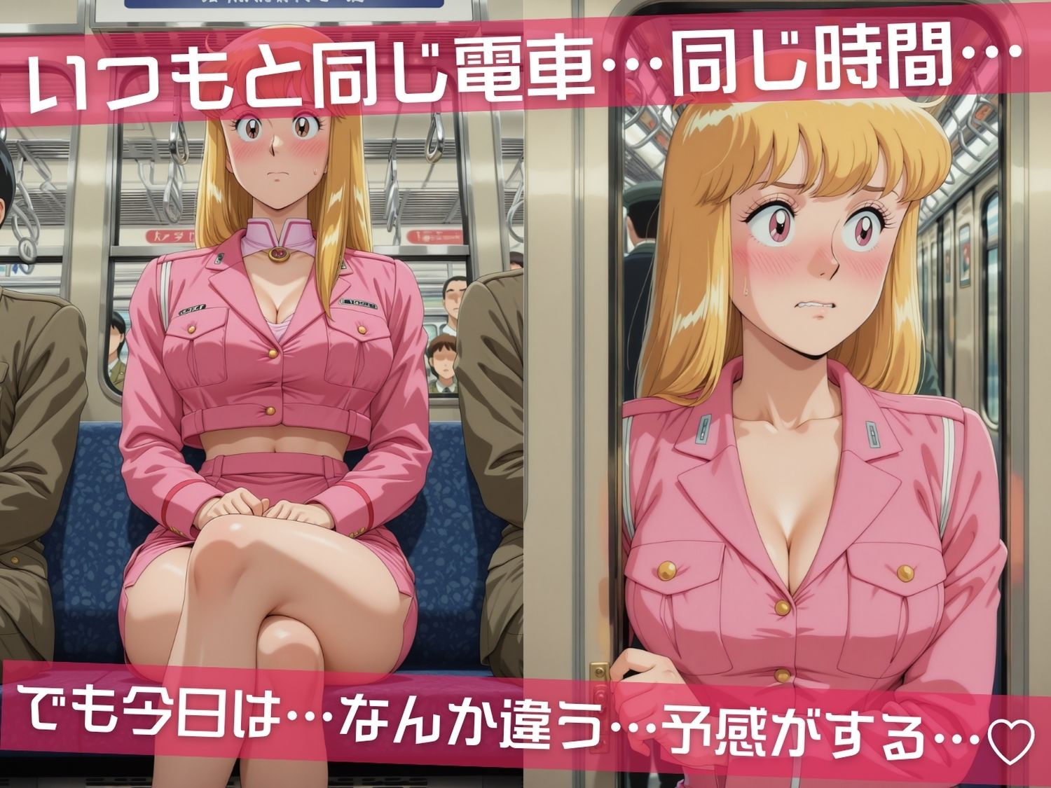満員電車痴●地獄 こ●ら葛飾区亀有公園前派出所〜 電車編 〜 互いの体を求め合う禁断のラッシュへ。 - サンプル画像 1