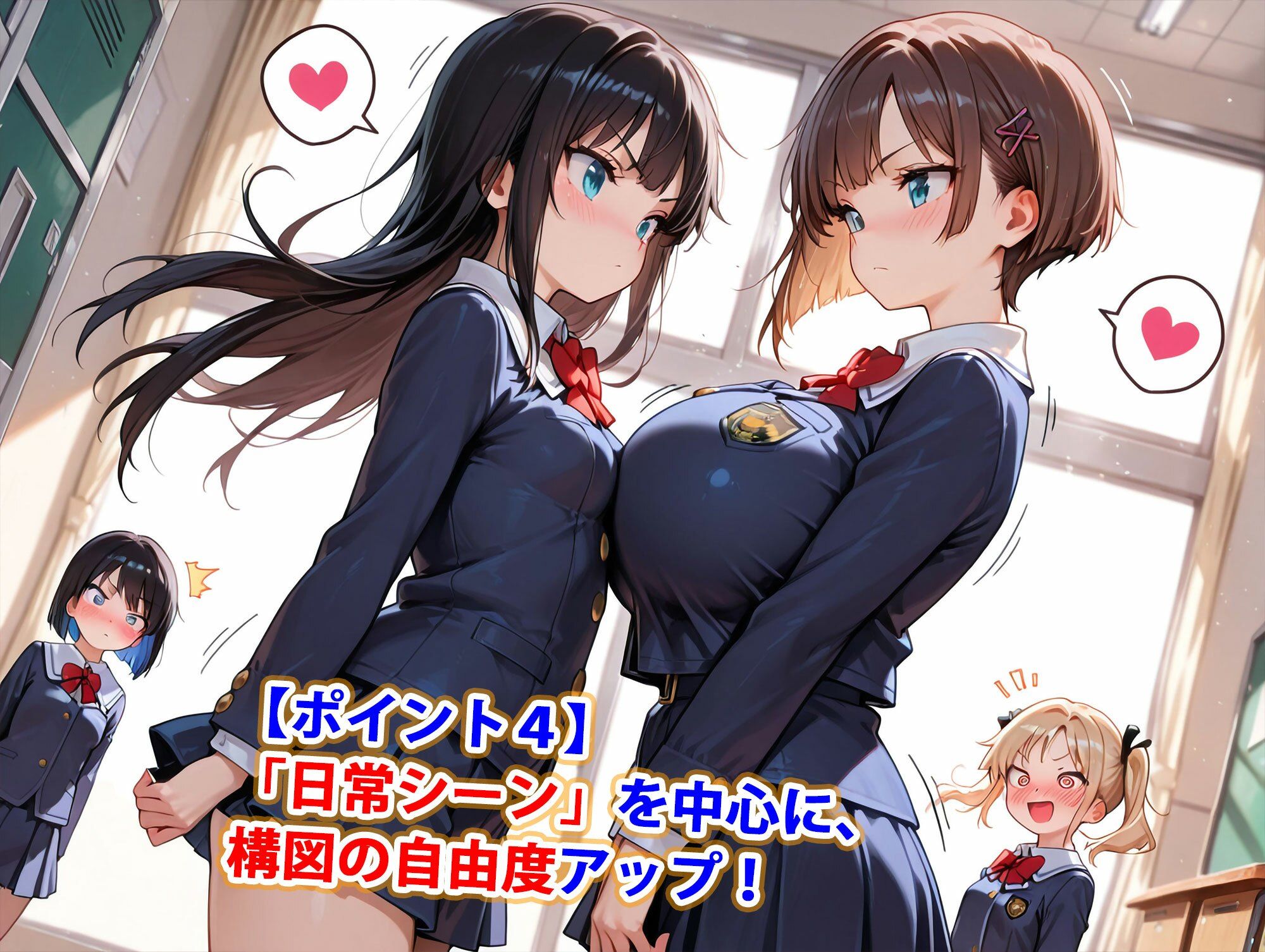 真巨乳ハーレム学園ブレザー制服の新入生編 - サンプル画像 5