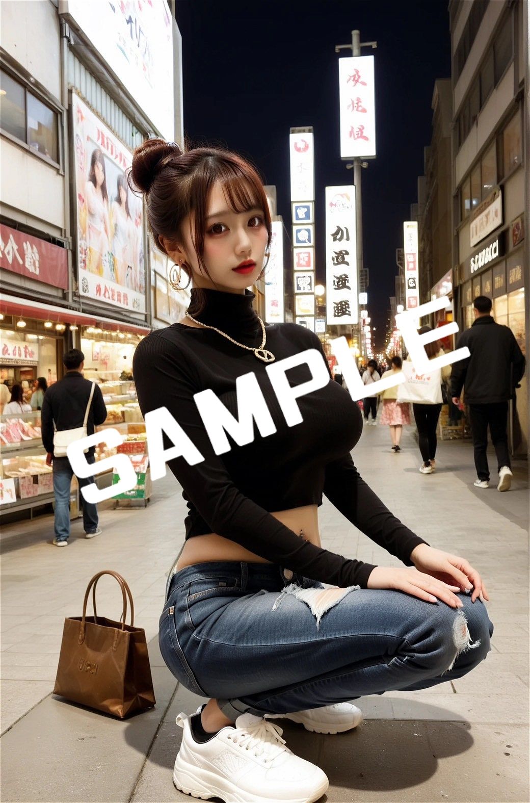 AIフェチフォト集vol.52  令和ギャルフェチ 写真集 『渋谷スクランブル・エロス:視線だけでイカせて。』 - サンプル画像 1