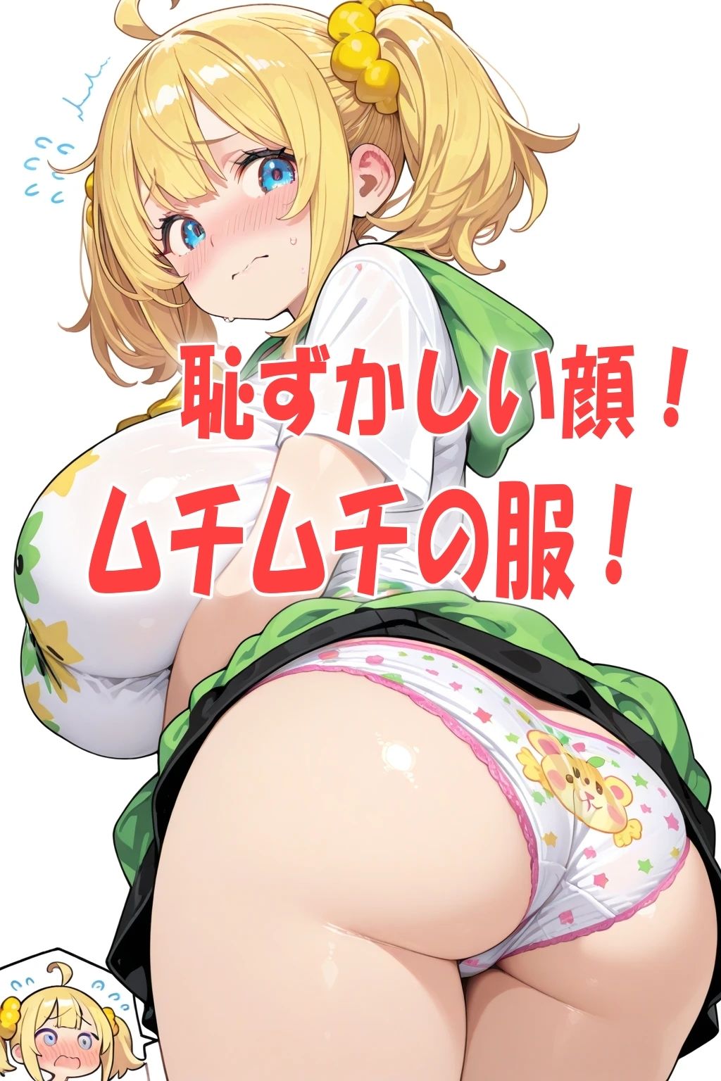 いい大人がロリパン姿でお尻を突き出し巨乳巨尻のムチムチお姉さんイラスト300枚 - サンプル画像 2