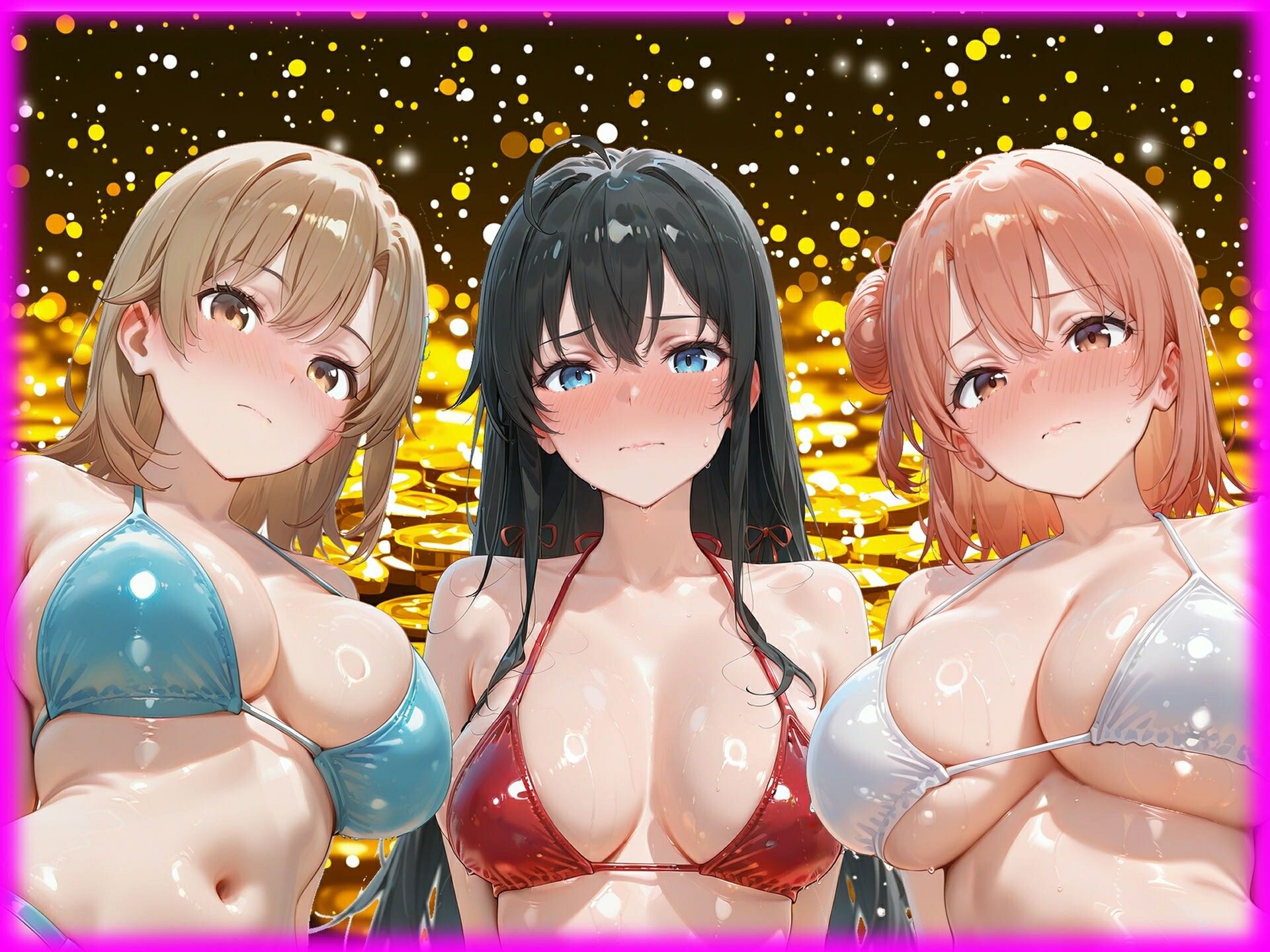 パパ活ヒロインと膣内射精えっちする話  俺ガ〇ルの三人編  由比ヶ浜〇衣＆雪ノ〇雪乃＆一色〇ろは - サンプル画像 1