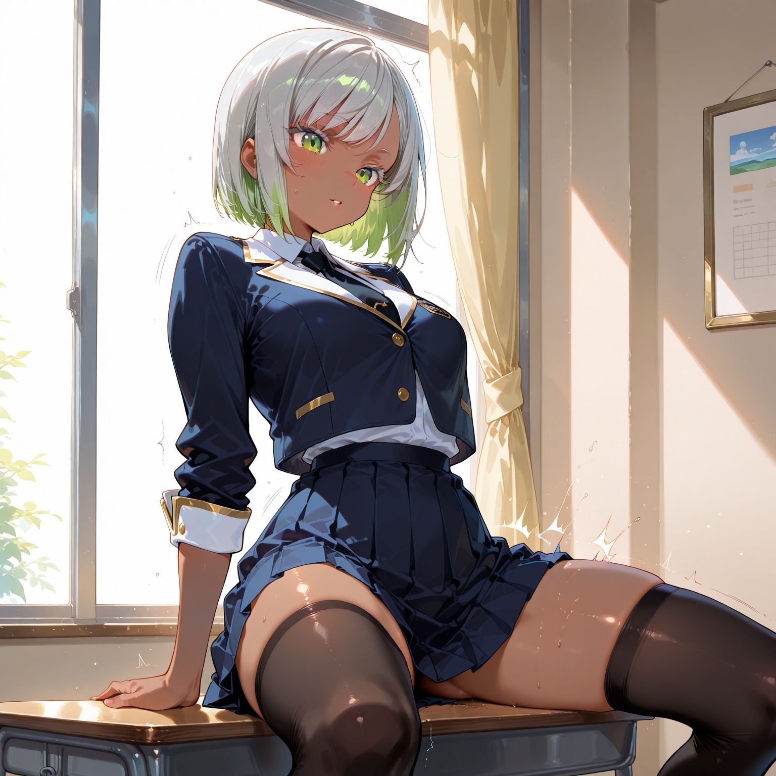 性春学園 〜No.5 銀髪ギャル 〜性奉仕部員が教室で中出し輪●奉仕！ - サンプル画像 3