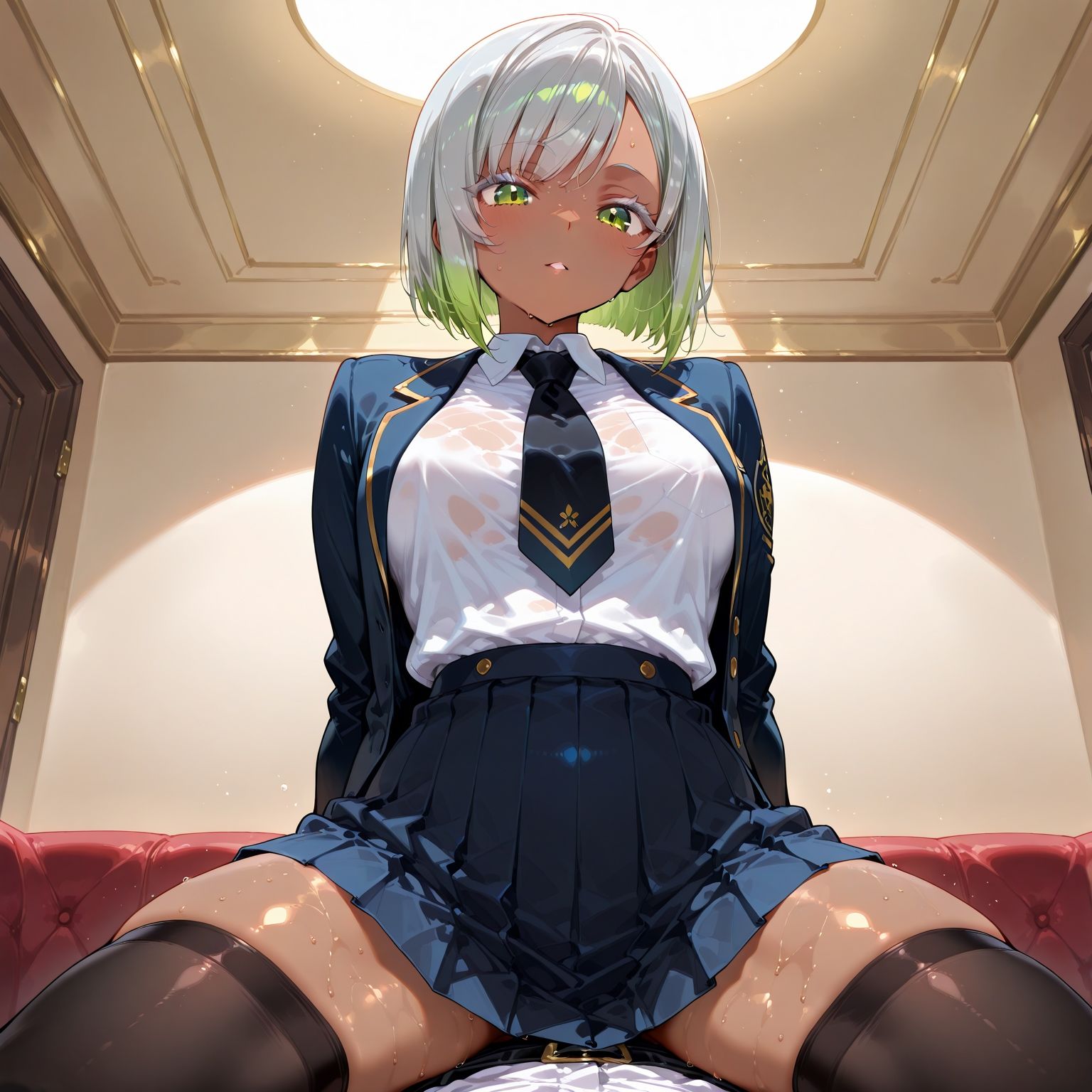 性春学園 〜No.5 銀髪ギャル 〜性奉仕部員が教室で中出し輪●奉仕！ - サンプル画像 6