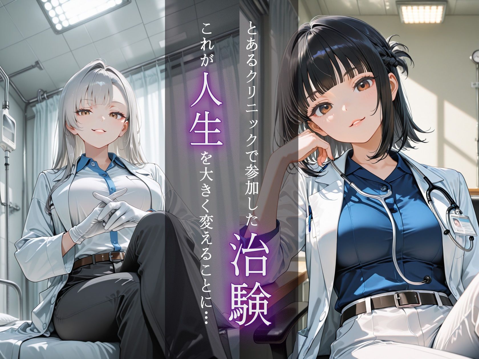 ドS女医の実験台になったら朝から晩まで徹底搾精された話 - サンプル画像 1