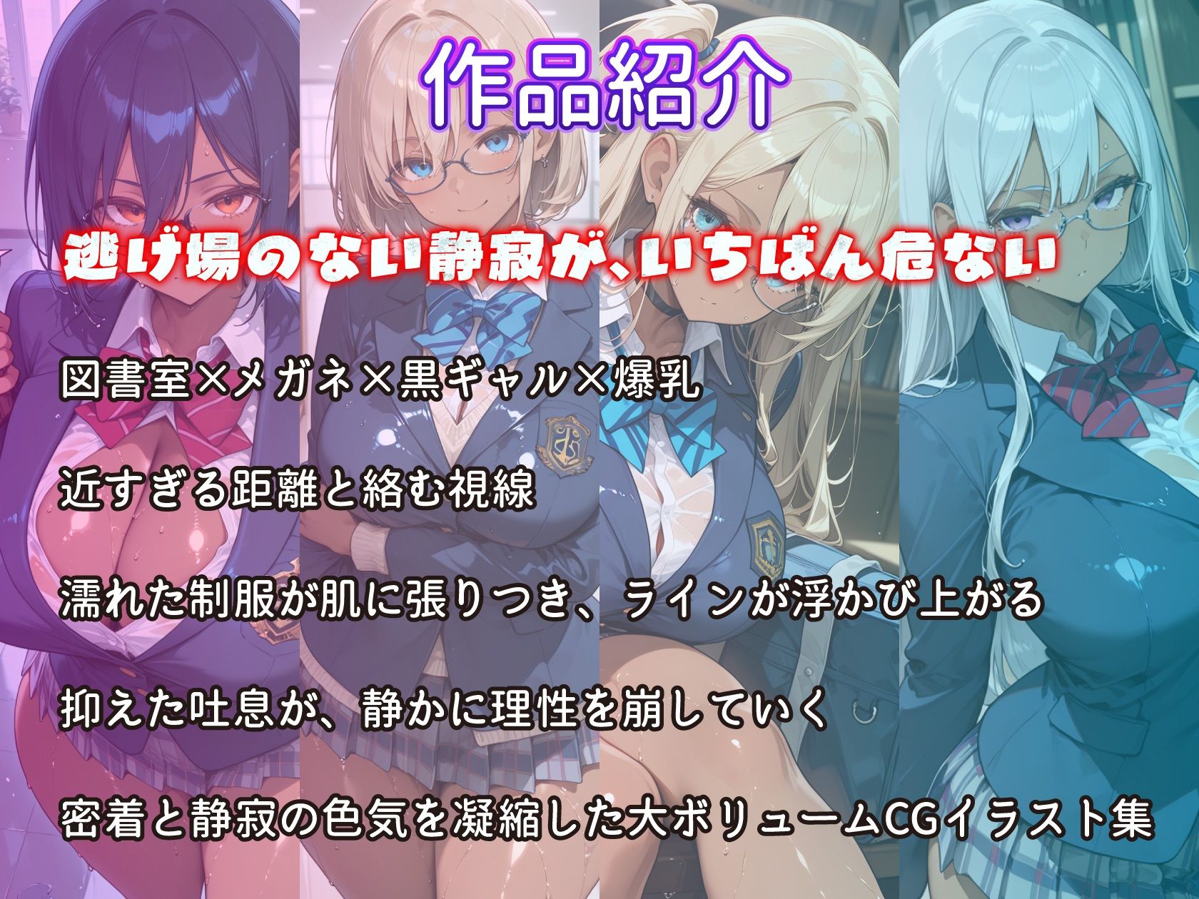 放課後の図書室で眼鏡黒ギャルに囲まれたら逃げ場がない件 - サンプル画像 2