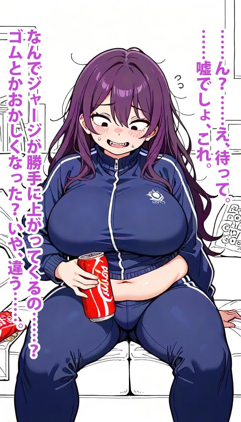 自堕落スパイラル 〜ジャージの隙間から溢れる幸せの肉塊？〜 - サンプル画像 2