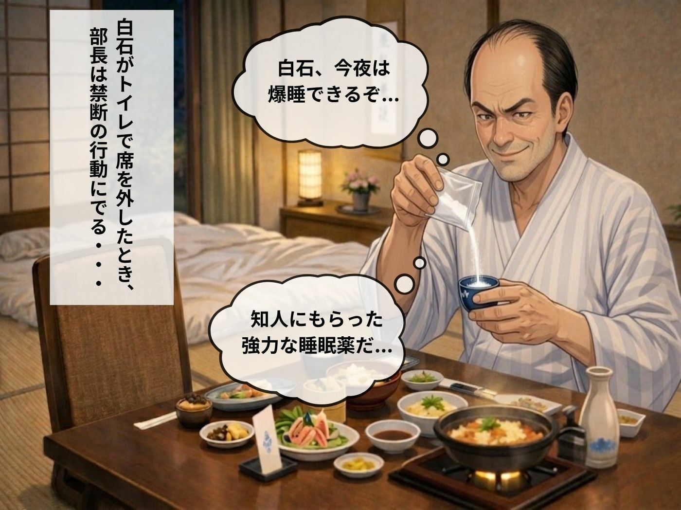 【導入OP・特典有】温泉旅館で上司に睡眠薬を盛られ犯●れ続けた人妻OLの睡眠姦 - サンプル画像 7