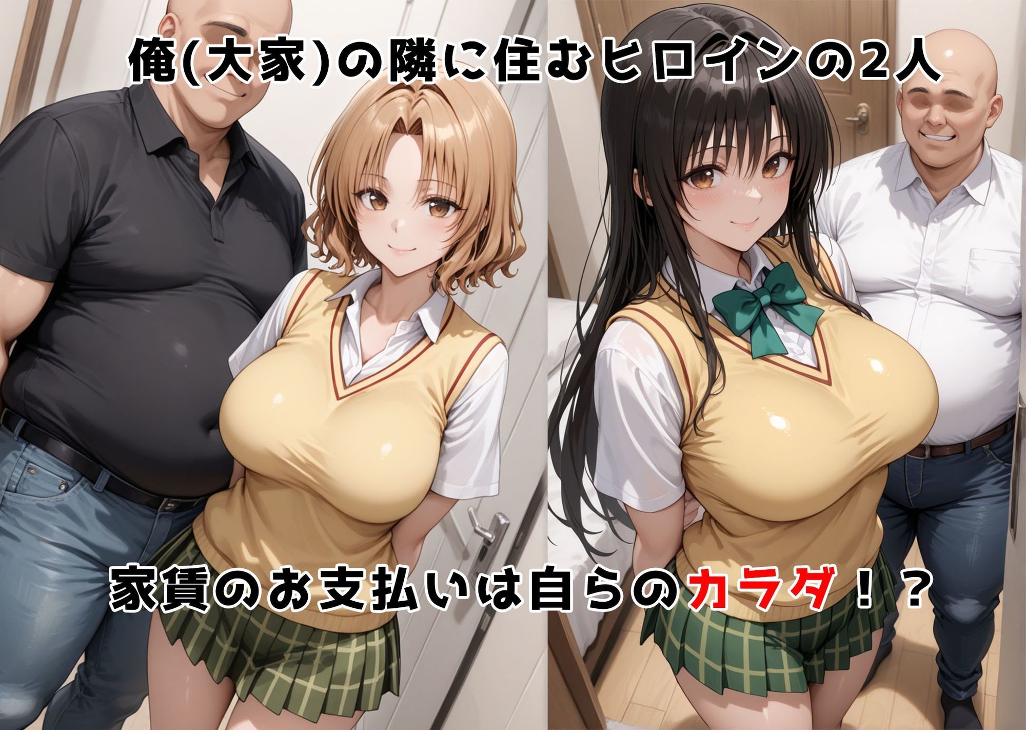 チン体奉仕契約〜大家への家賃は私達のカラダ〜籾〇里紗・古〇川唯 - サンプル画像 2