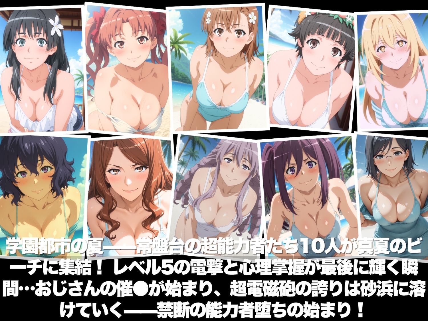 真夏の海辺で堕ちて  〜おじさんの虜になって妊娠するまで〜  とある科学●超電磁砲 編 - サンプル画像 1