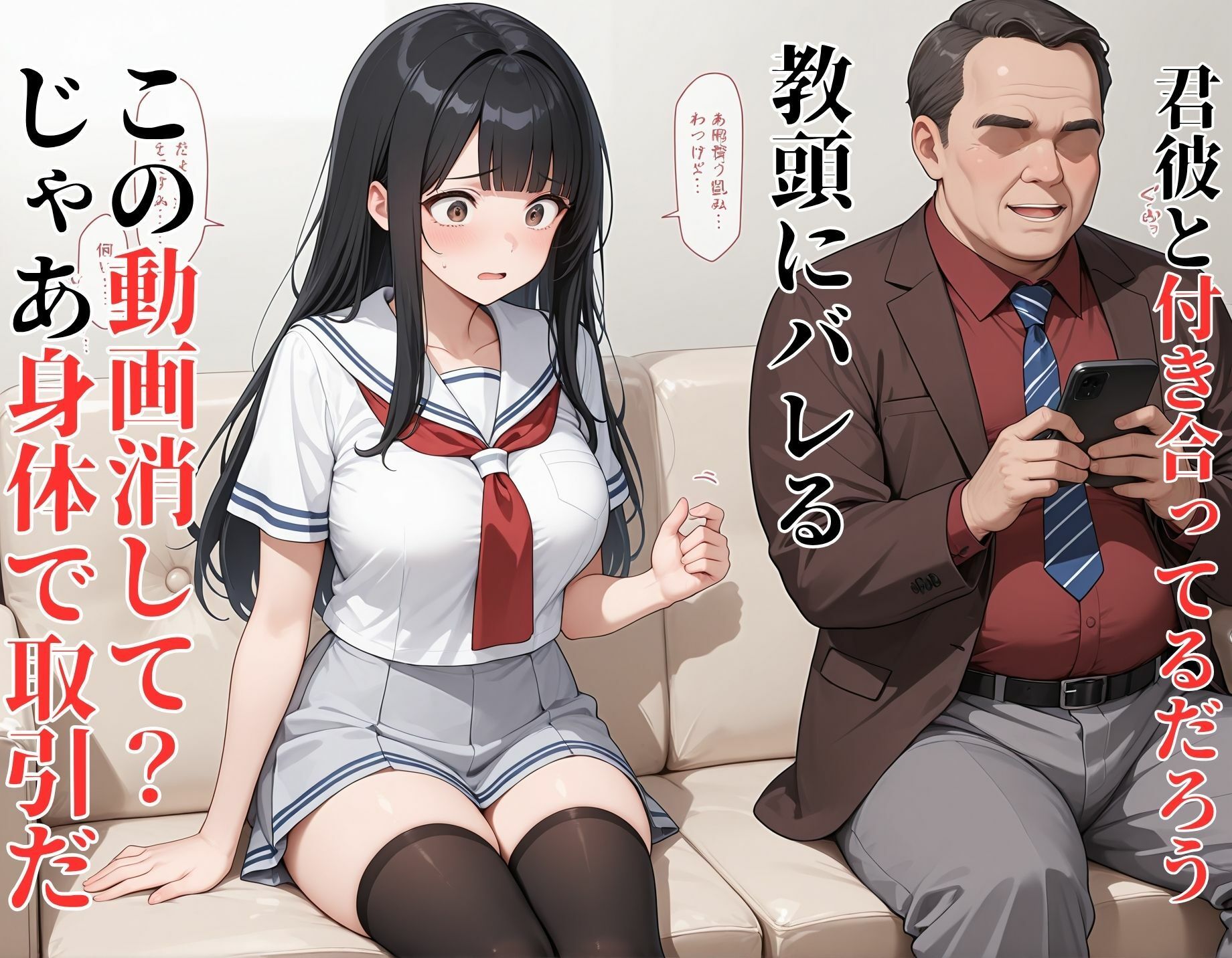 女子校生が教師と交際、教頭にバレ弱みを握られ何度も無理やりセックス→快楽堕ち - サンプル画像 3