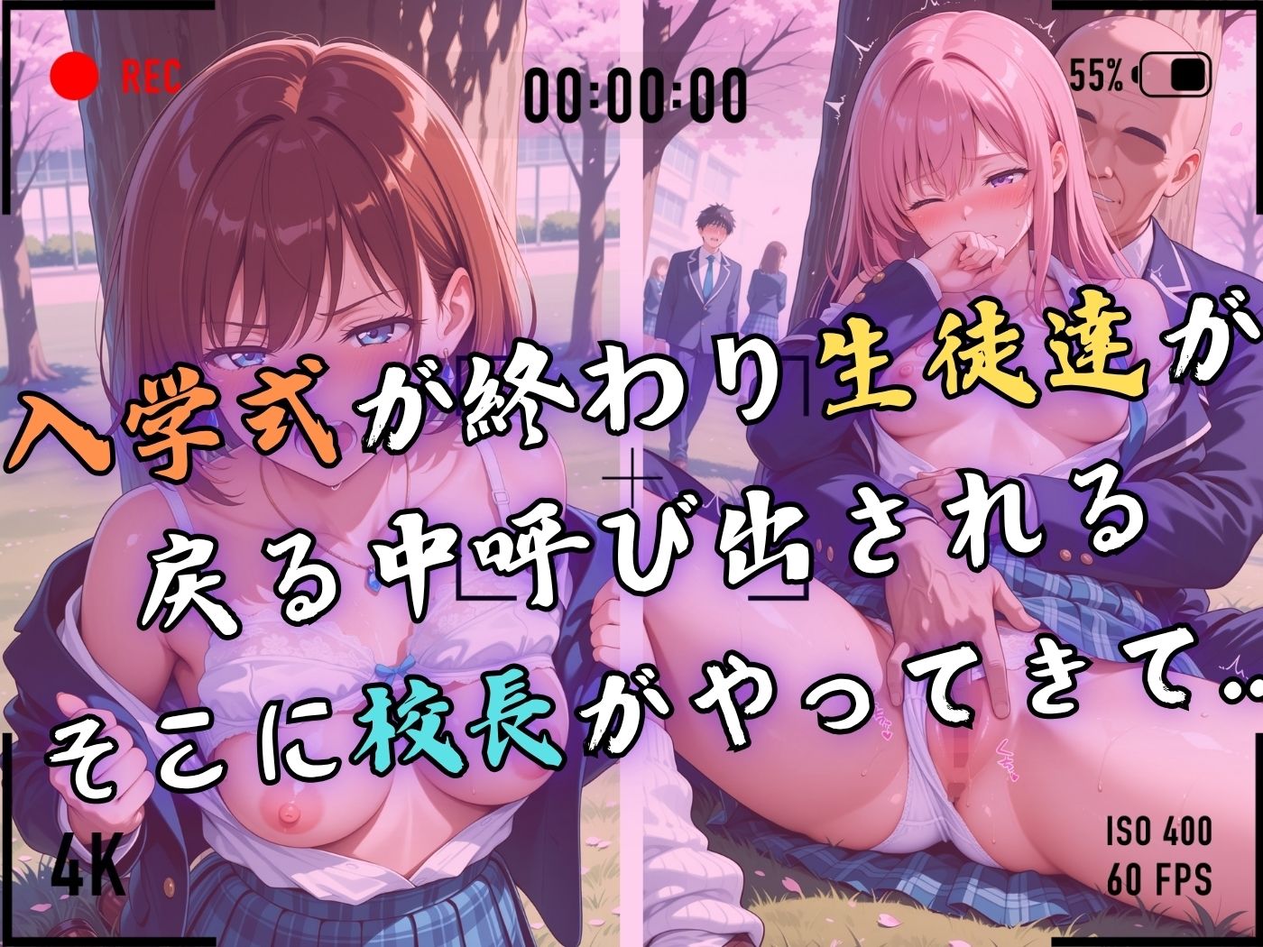 【4Kイラスト】1万3000人の生徒を抱いた校長による女子生徒への性指導（入学式編） - サンプル画像 4