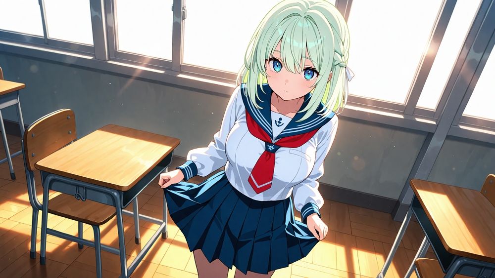 【4K】清楚な白スク水姉妹が部室で若手コーチの精液を争奪する孕ませ交尾 - サンプル画像 3