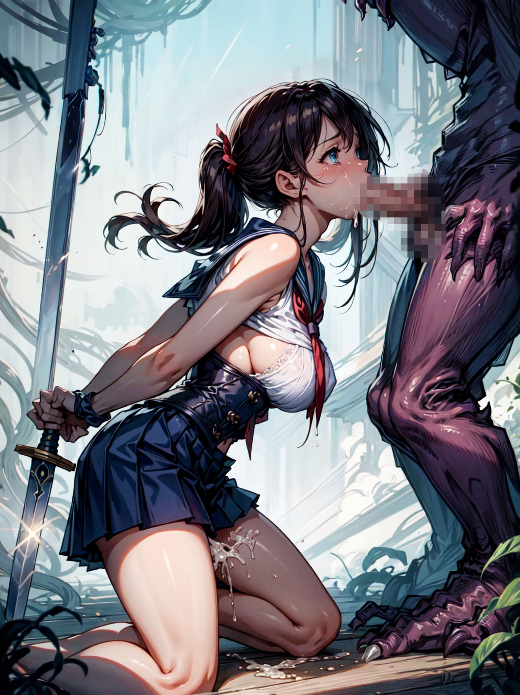 淫魔との戦いに敗れ、犯●れた淫魔ハンター5 - サンプル画像 2