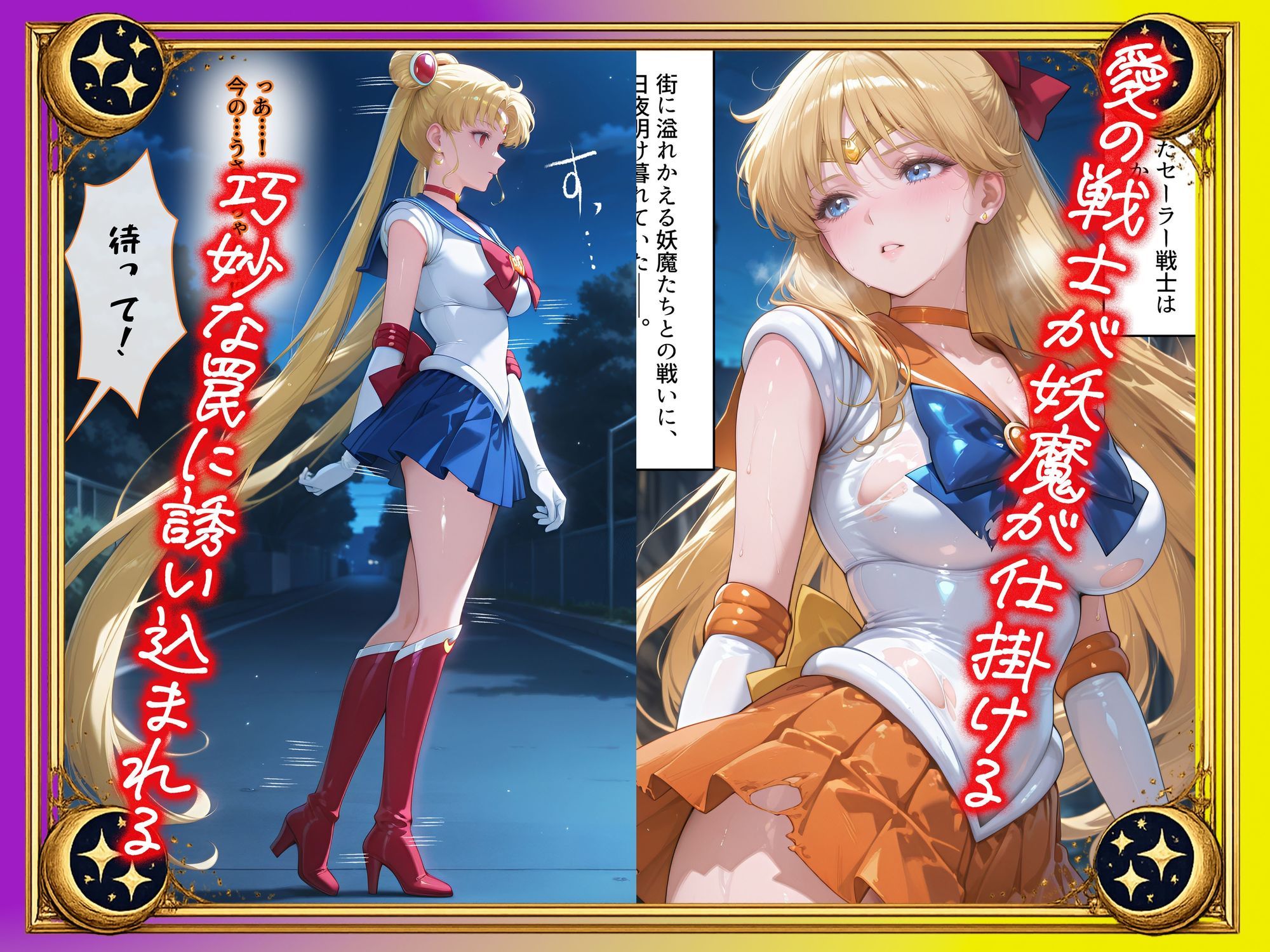 【セリフ付】悪魔に敗北〜快楽堕ちさせられた金の戦士編〜 - サンプル画像 1