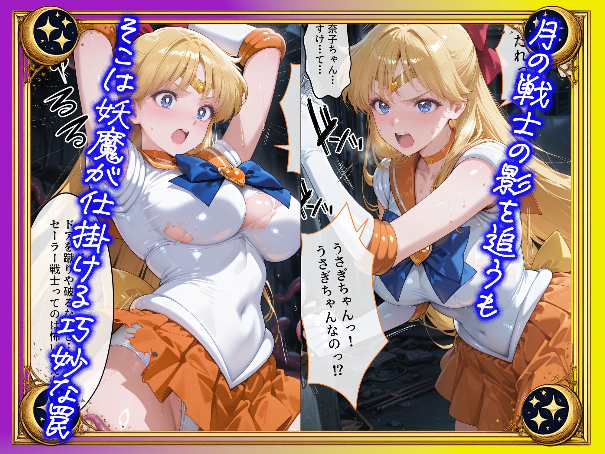 【セリフ付】悪魔に敗北〜快楽堕ちさせられた金の戦士編〜 - サンプル画像 2